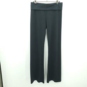 VTG Y2K Soffee Stretchy Fold-Over Low Rise Flare Yoga Pants M Black